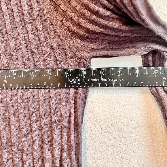Soft Surroundings Ribbed Cowl Neck Cable Knit Sweater Brown Cozy Fall Layer M - Picture 6 of 9
